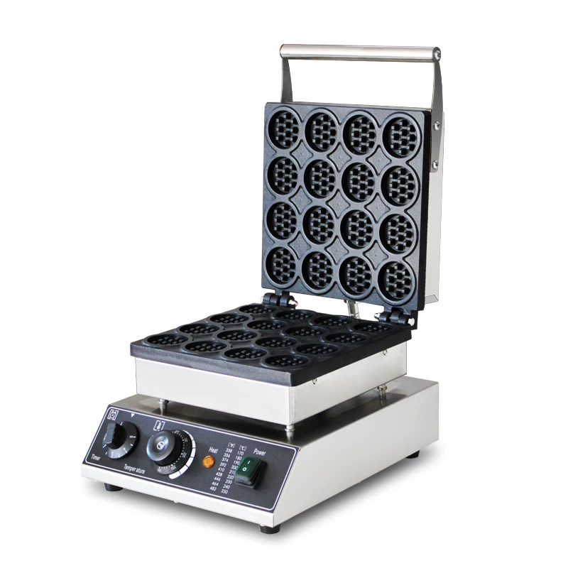 Commercial round Shape Waffle Maker electric 16pcs Machine cake oven Iron Baker Pan Equipment
