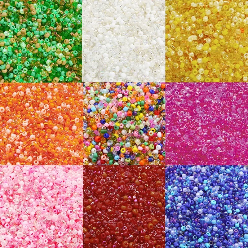 

3mm Seven Color Rice Beads Glass Beads Jewelry Making Beads DIY Handmade Bracelet Necklace Jewelry Accessories Wholesale