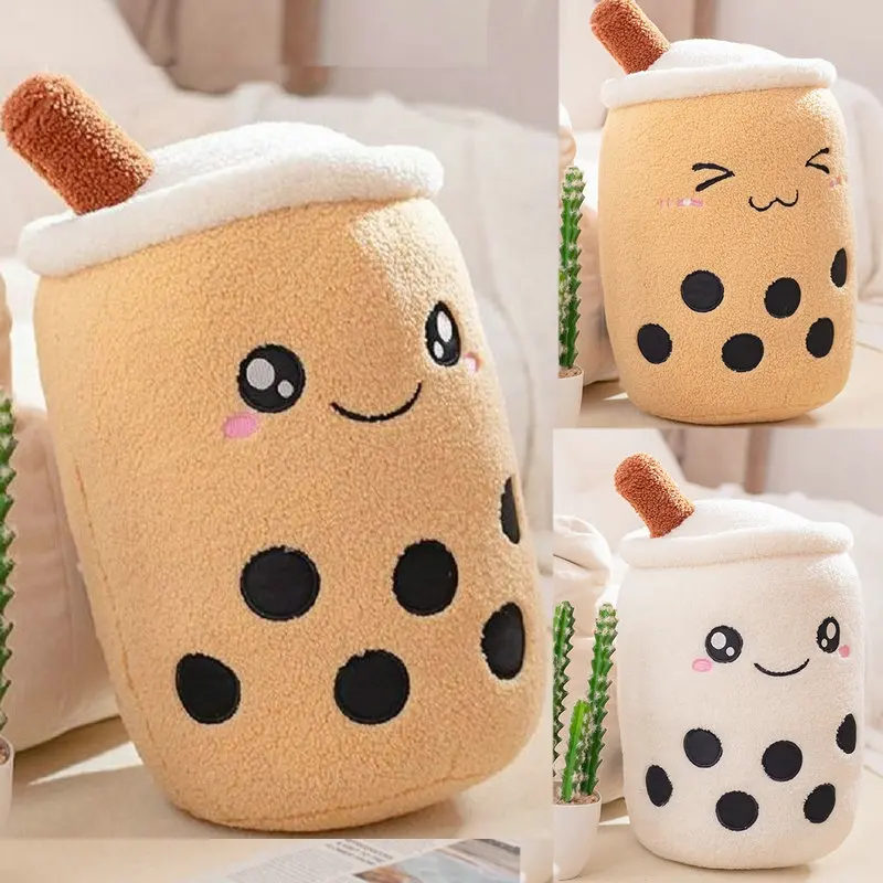 

Unique Boba Tea Cup Plush Toy Soft Teddy Plushie Stuffed Fruit Shape Taste Milk Tea Hug Pillow Balls Boba Milk Tea Cushion Kids
