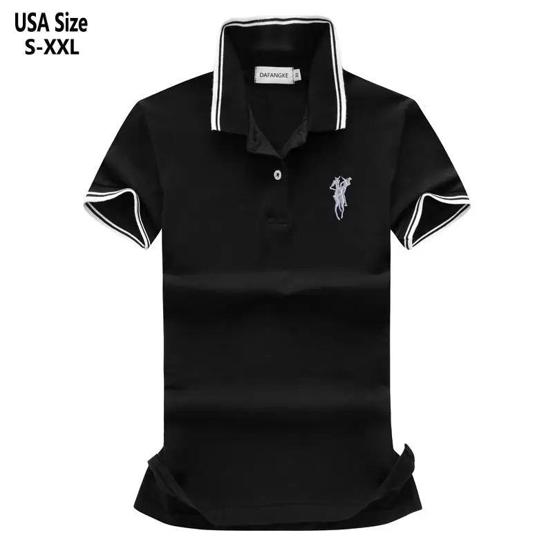 

Мужская хлопковая рубашка-поло с коротким рукавом и вышивкой