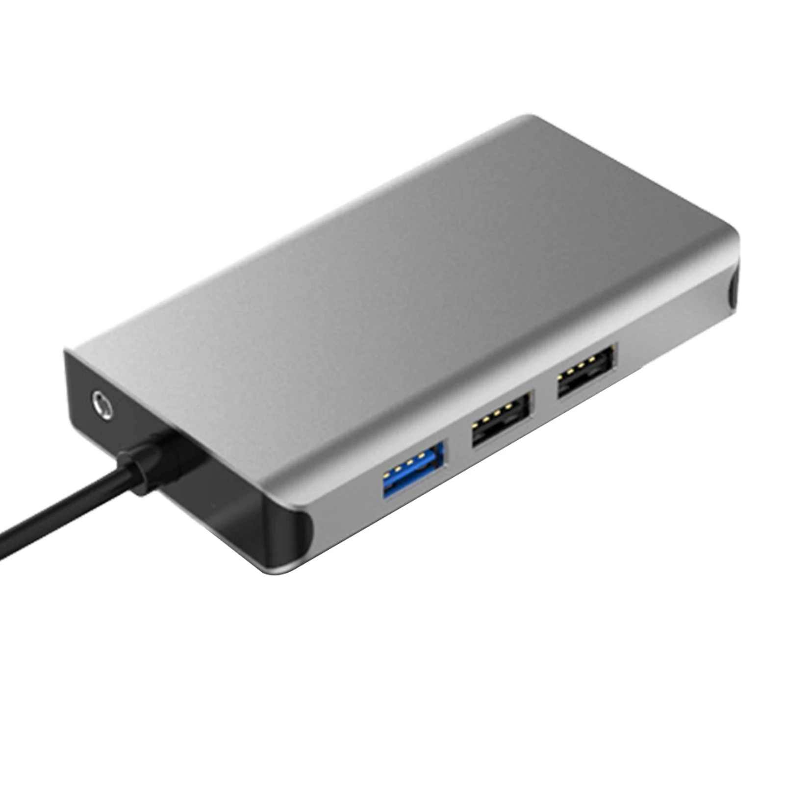 

10 в 1 разветвитель портативный с Ethernet для док-станции VGA USB C концентратор для ноутбуков 3,5 мм аудио многопортовый адаптер 4K 1080P