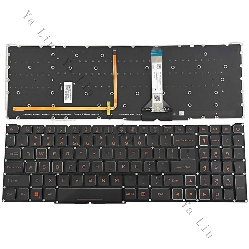 Новая клавиатура с янтарной подсветкой (американская раскладка) для ноутбуков Acer Nitro V 16 ANV16-41 ANV16-71 N24C4, запасная часть (art.: 3920d9a72ca4e) - 3920d9a72ca4e