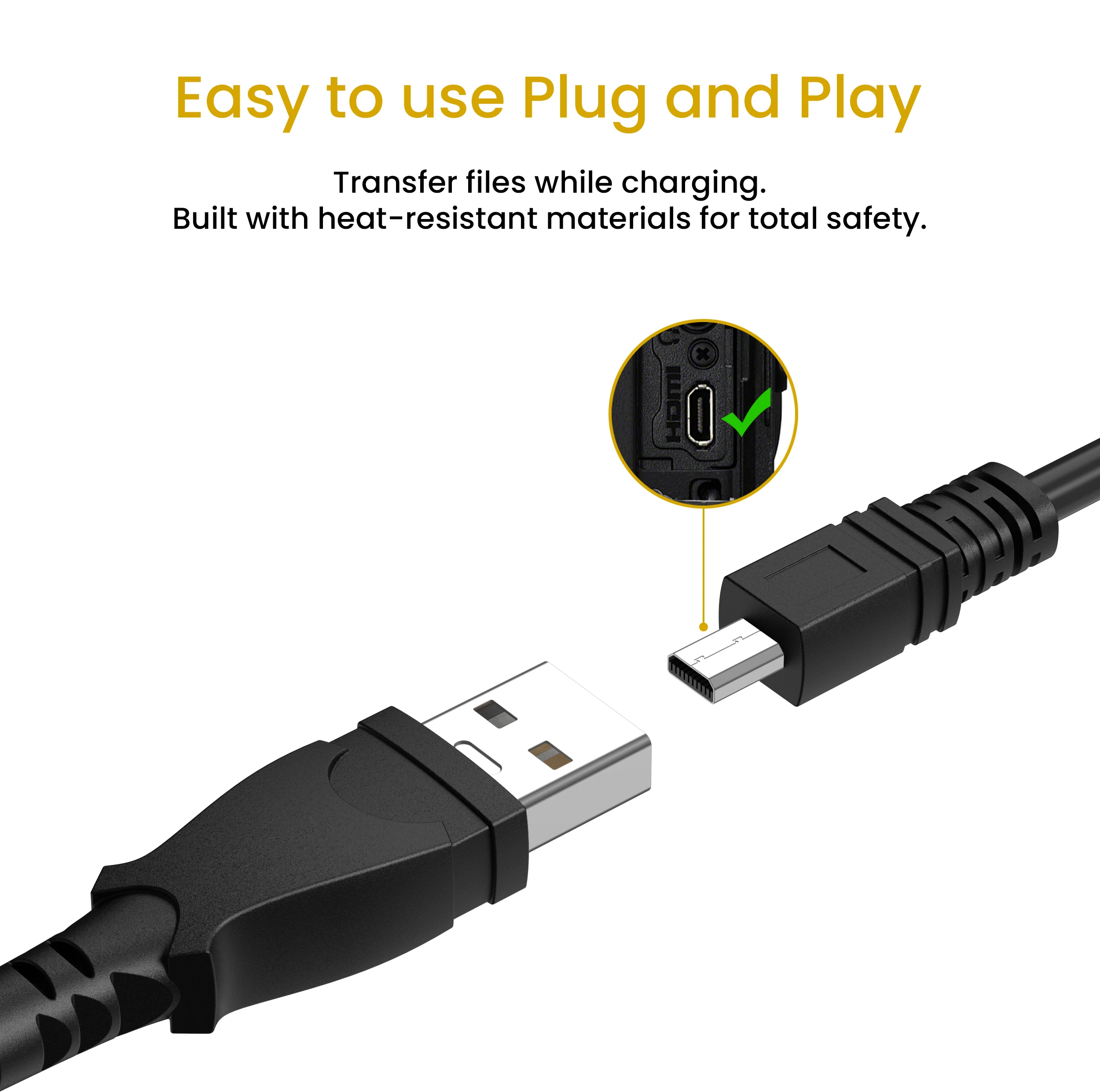 Фото USB-кабель для передачи данных для камеры Nikon D750 D3200 D3300 D5000 P1 P50 P60 P300 P5100 L1 L2 L3 L110 L310 S01 S4 S9 S10 S70 S100 S210 S640 №4