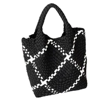 womens pu leather woven tote bag new 2021 designer luxury soft plaid purse and handbag top quality shoulder bag shopping bags