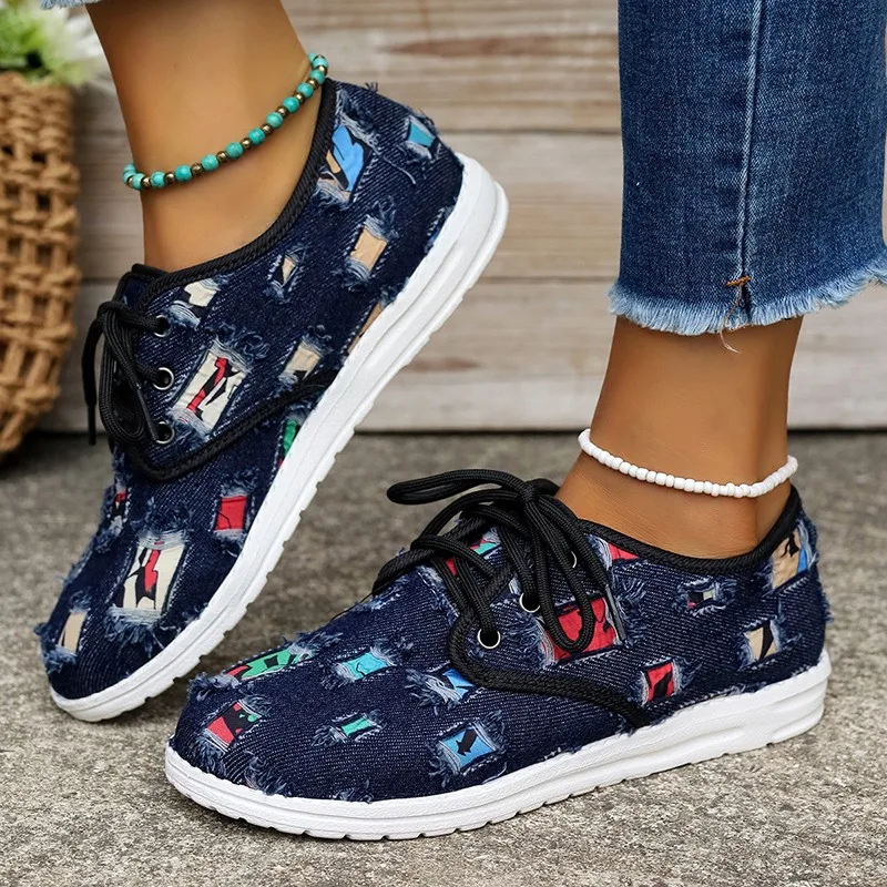

Microfiber Low Heel Sneakers for Women 2024 Fashion Deep Mouth Spring/autumn Ladies Shoes Lace-up Vulcanize Shoes Zapatillas