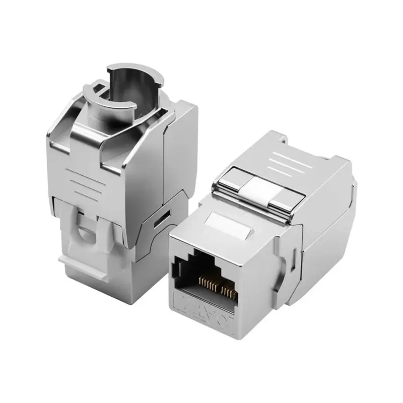 Фото Сетевой разъем LAN для патч-панели CAT7, модуль Keystone RJ45, 10 Гбит/с до 1000 МГц, кабель AWG 22-24 L №1