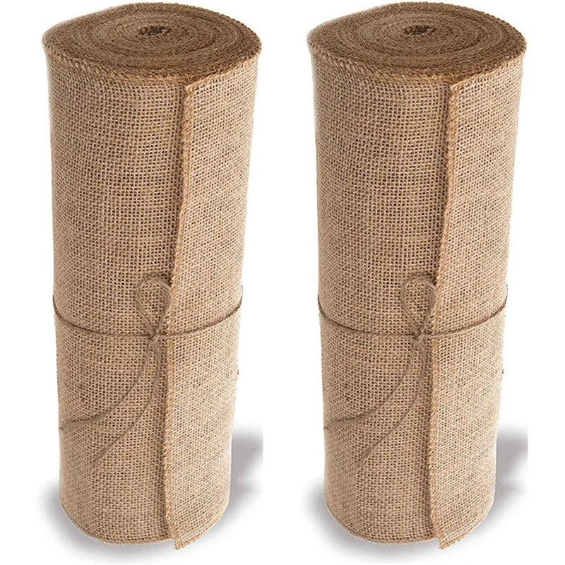 

HOT 2X Burlap Doily Roll-30Cmx275cm. No-Fray Anti-Slip Blanket With Edge Design. Burlap Fabric Rolls Suitable For Weddings