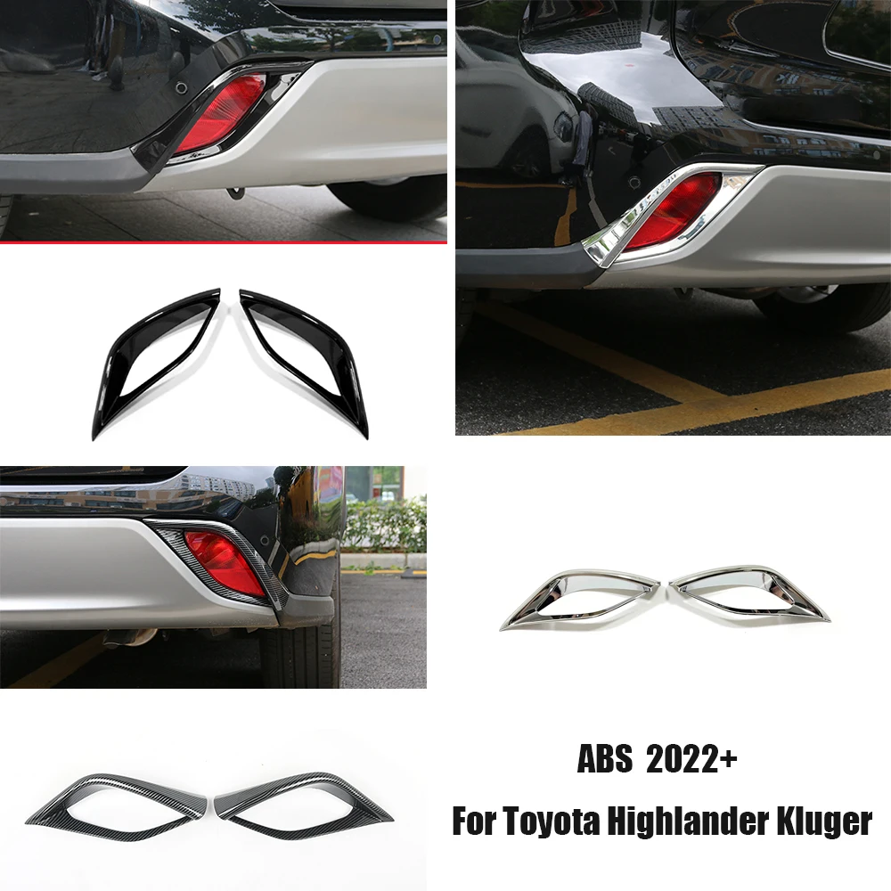 

For Toyota Highlander Kluger 2020 2021 2022 ABS chrome Car rear fog Lamps lampshade frame Cover Trim Sticker Auto Accessories