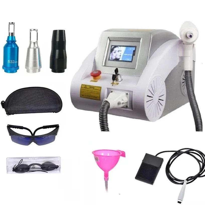 

1064nm & 532nm Q Switched nd Yag Laser Machine For Tattoo Removal Eyebrow Gigment Wrinkle Removal Black Doll Carbon