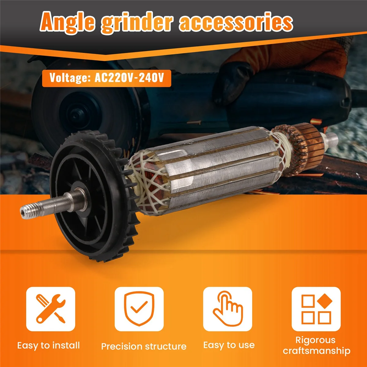 Замена якоря ротора AC220V-240V для угловой шлифовальной машины BOSCH GWS7-100 GWS7-125 GWS 7-100 7-125