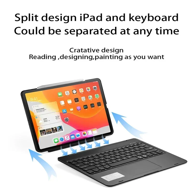 Беспроводная Волшебная клавиатура для iPad Pro 12 9 11 Air 5 4 3 7th 8th 9th 10 2 съемная с