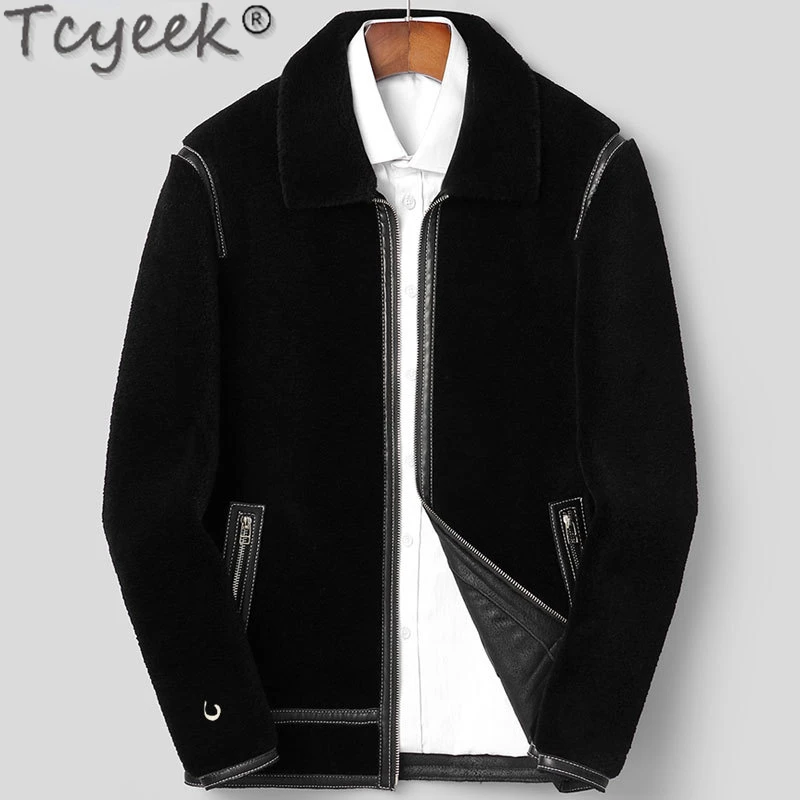 

Tcyeek Winter Warm Real Fur Jacket Men Thick 100% Wool Male Coat Fashion Sheep Shearling Jackets Man Clothing Jaqueta Masculina