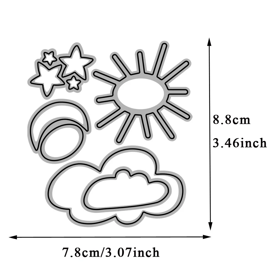 Металлические штампы Lucky Goddess Солнце Луна Звезды облака сделай сам скрапбукинг