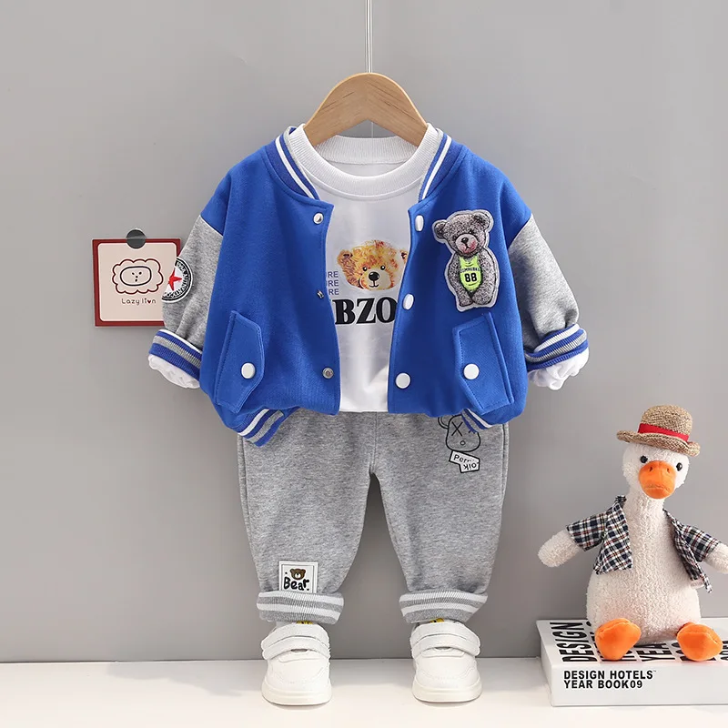 

3 шт., детская бейсбольная куртка с длинным рукавом и штаны