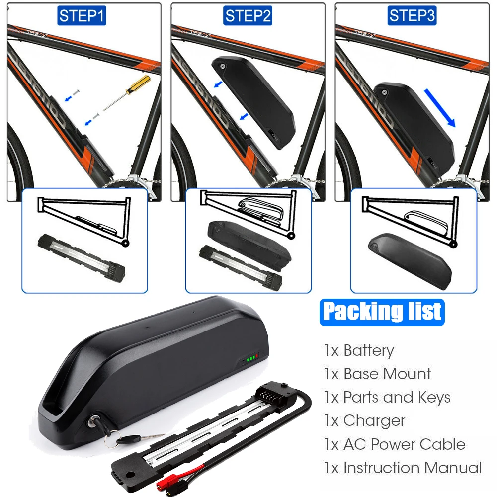 Литий-ионный аккумулятор для электровелосипеда 48 В 21 Ач 36 18 52 в - купить по