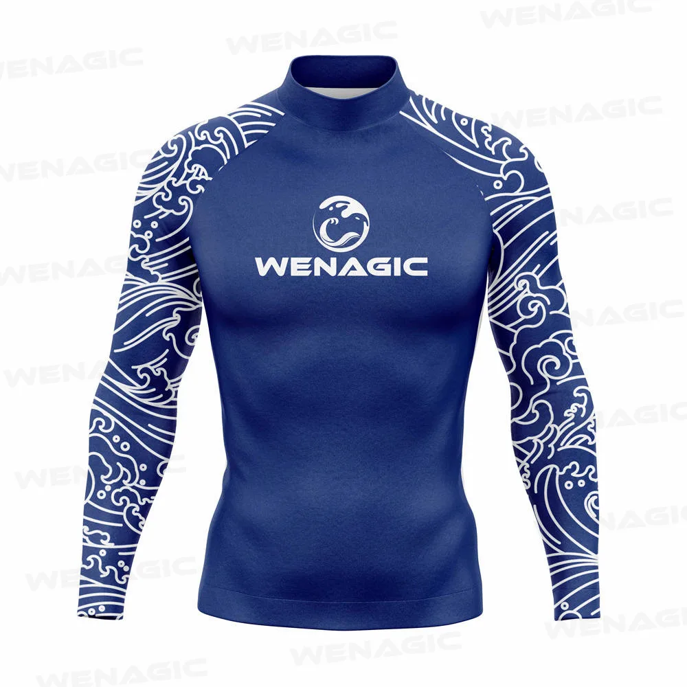 Men's guard surf wetsuit Swimsuit Long Sleeve T-shirt Swimming Floatsuit top Uv swimming tight surf T-shirt fitness