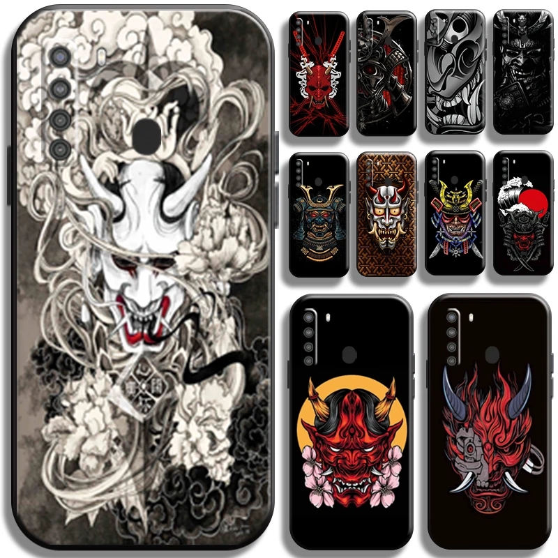 

Japan Samurai Oni Mask Phone Case For Samsung Galaxy A21 A21S Black Carcasa TPU Cases Cover Shell Shockproof