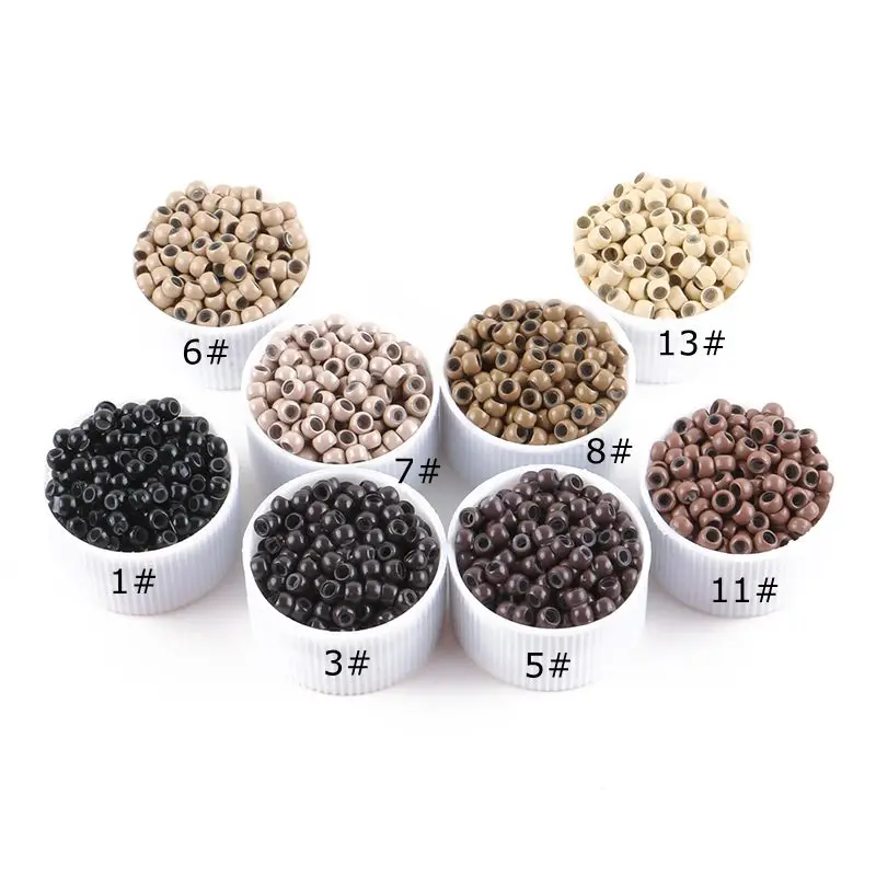 1000 шт. 3 0 мм Силиконовые нано кольца медные с силиконовыми бусинами для волос