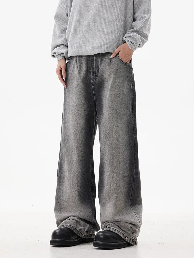 Джинсы мужские/женские градиентные прямые широкие брюки с карманами в