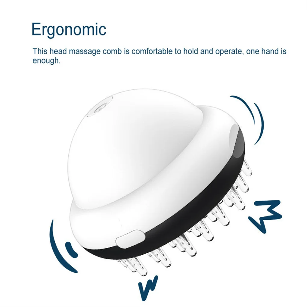 

Home Wireless Electric Head Scalp Massage Comb Traveling Thigh Silicone Anti-static Massager Brush Battery Powered
