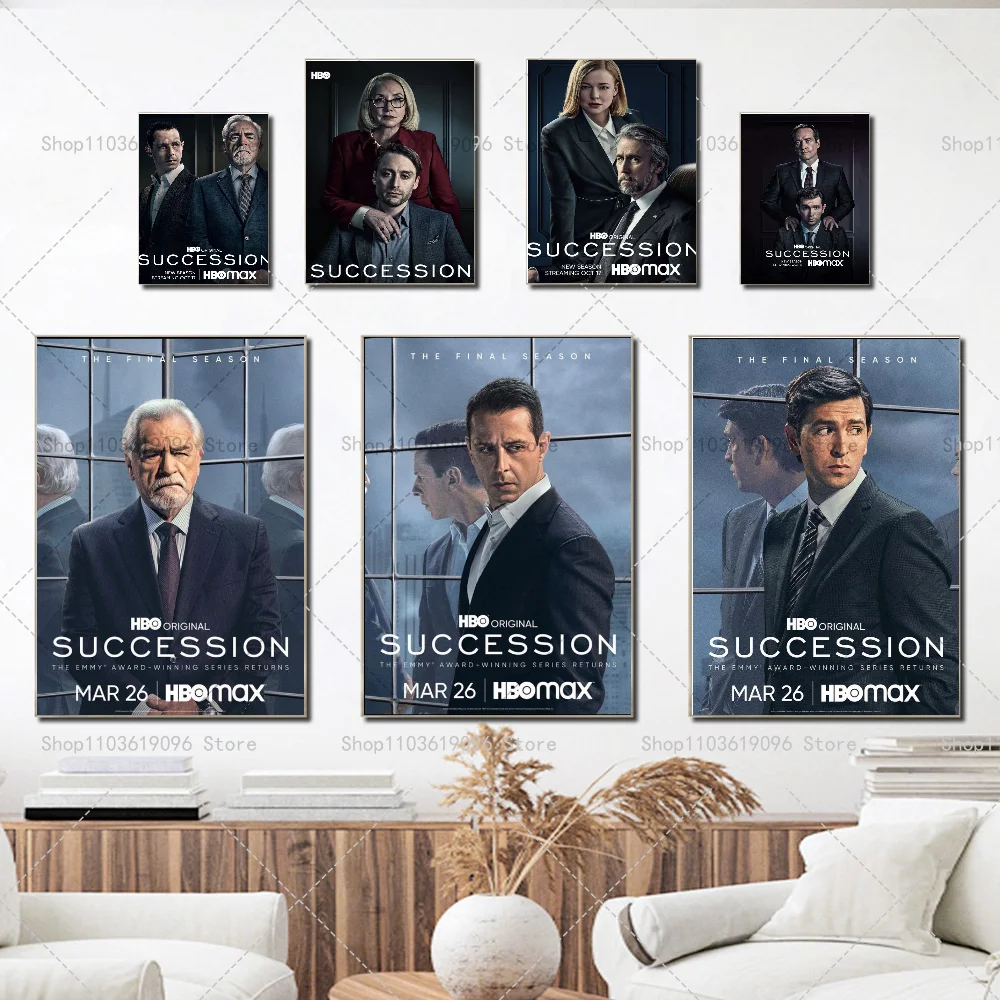 Succession популярный постер из сериала самоклеящаяся художественная