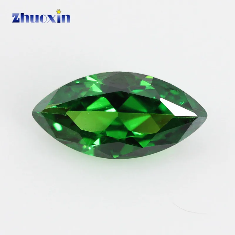 

Size 2x4~7x14 Marquise Shape 5A Green CZ Stone Synthetic Gems Cubic Zirconia Beads For Jewelry