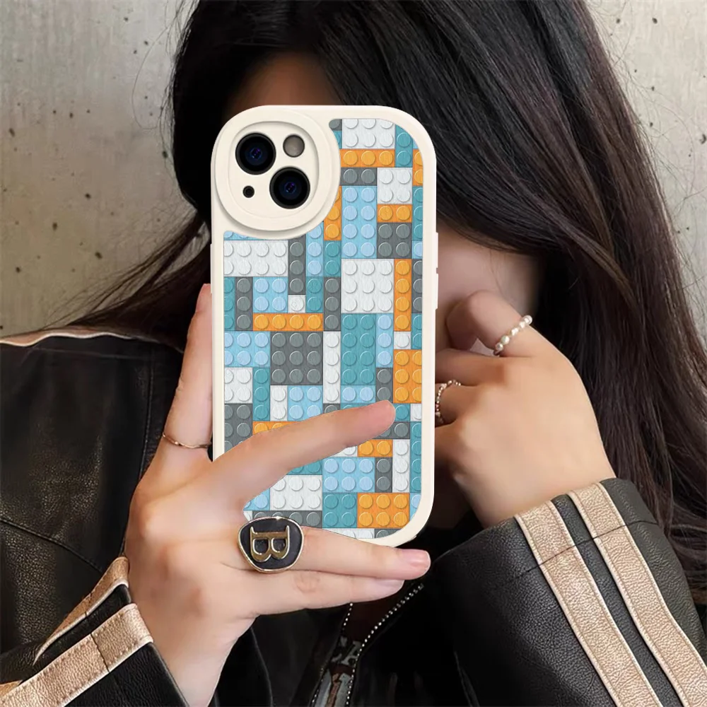 Твердый кожаный чехол L-Lego для iPhone 15 14 13 12 Mini 11 Pro Max Xs X Xr Plus