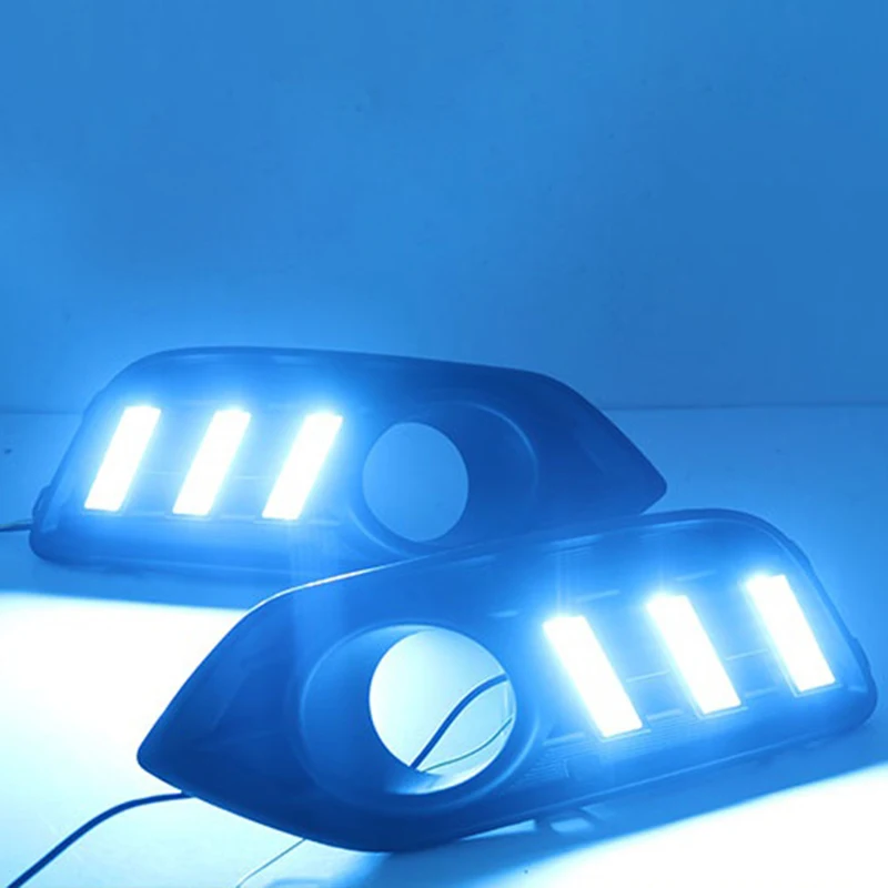 Светодиодный ные дневные ходовые огни противотуманные фары желтого цвета для Honda