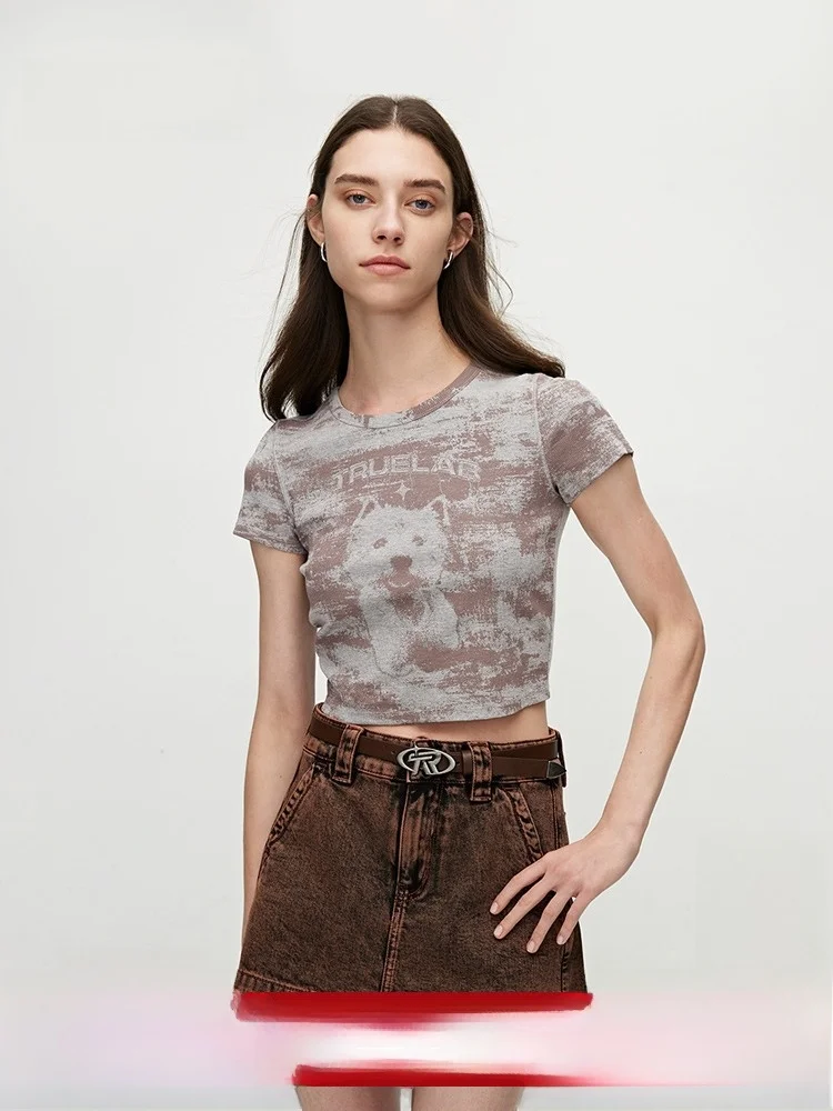 Модная облегающая футболка с короткими рукавами и плечами женская модная