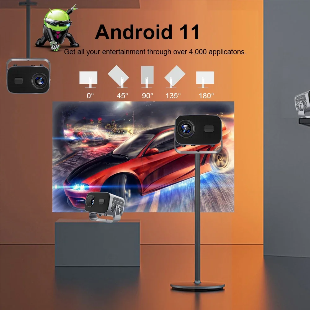Портативный мини-светодиодный смарт-проектор Android для офиса и дома разрешение Full