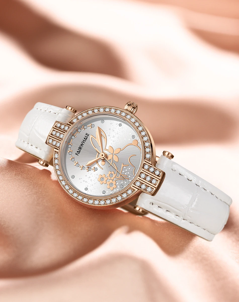 Mark Fairwhale модные женские часы с кроликом роскошные наручные красным кожаным