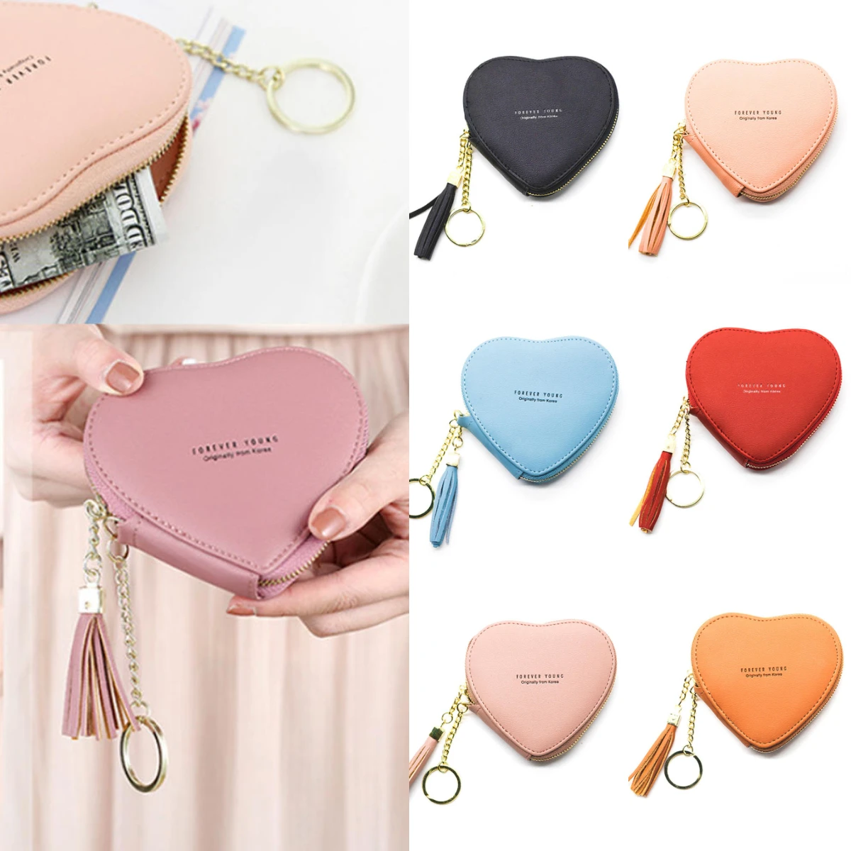 CATMICOO Small Heart Shaped Purse for Women with Removable Crossbody Strap