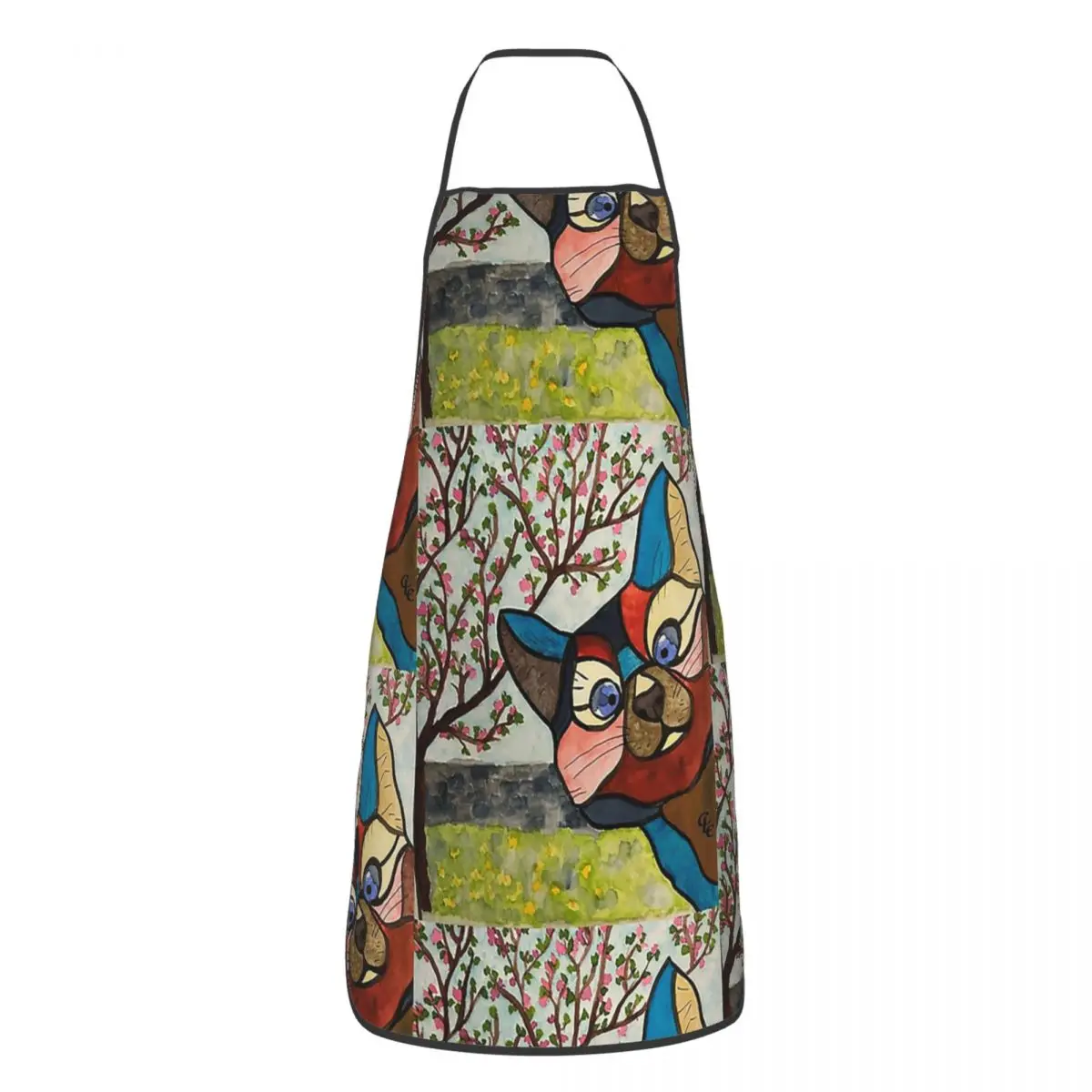 

Весенний фартук с изображением кошки клоуна, забавный домашний кухонный шеф-повара, слюнявчик для уборки кухни, женский и мужской фартук с рисунком