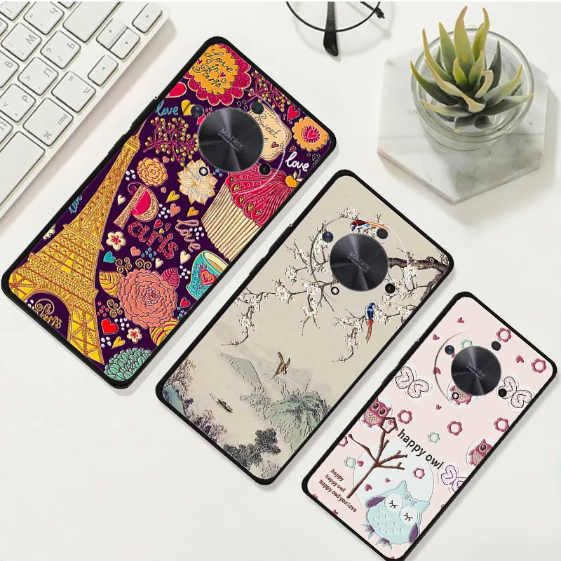 Для Honor Magic4 Lite чехол 3D рельефный тисненый силиконовый для X9 5G ANY-NX1 мягкий телефона