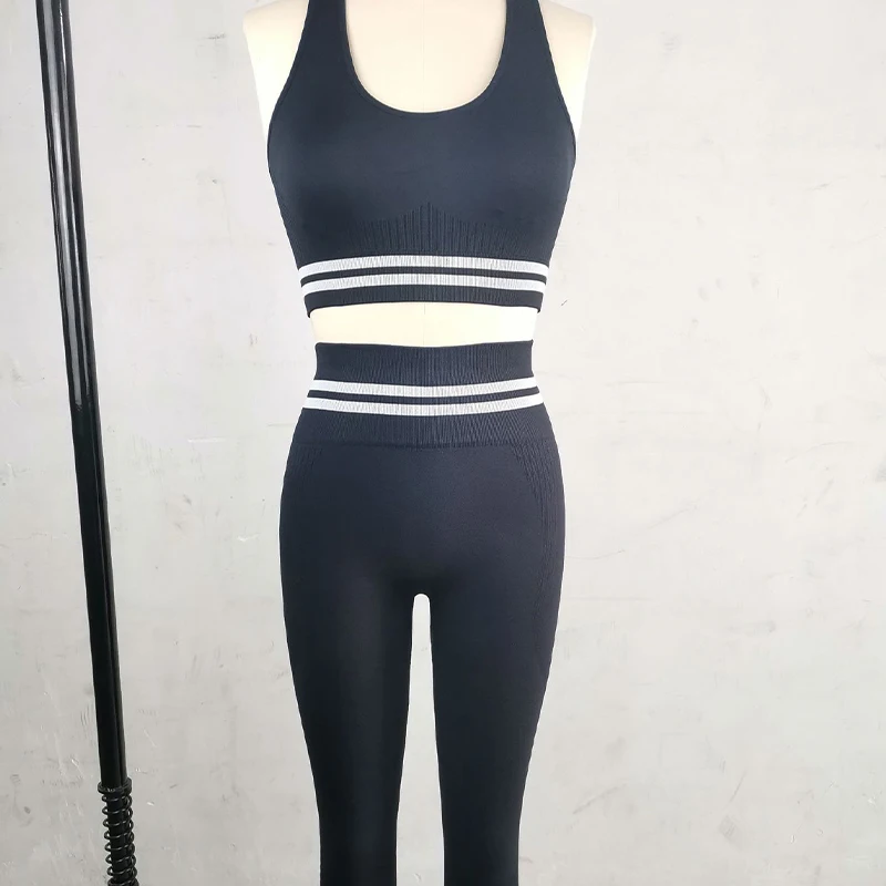 2 Piece Set Women Workout Clothing Gym Yoga Set Fitness Sportswear Crop Top Sports Bra Seamless Leggings Active Wear Outfit Suit