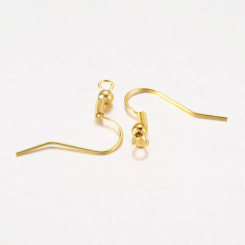 

50 Pc Iron Earring Hooks, Golden/Platinum/Red Copper/Silver Color, Size: about 18mm long, 18mm wide, Hole: 2mm