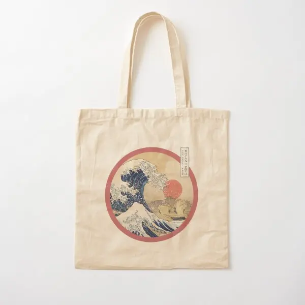 

The Great Wave Bolnuevo Cotton Canvas Bag Ladies Handbag Travel Women Tote Shoulder Bag Fabric Printed Reusable Fashion Casual