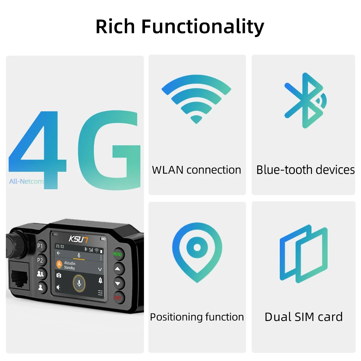 Фото KSUN ZL1200 WCDMA CDMA GSM Мобильная радиостанция Двусторонние радиостанции Автомобильная автостанция Радио, совместимая с приложением ZELLO №1