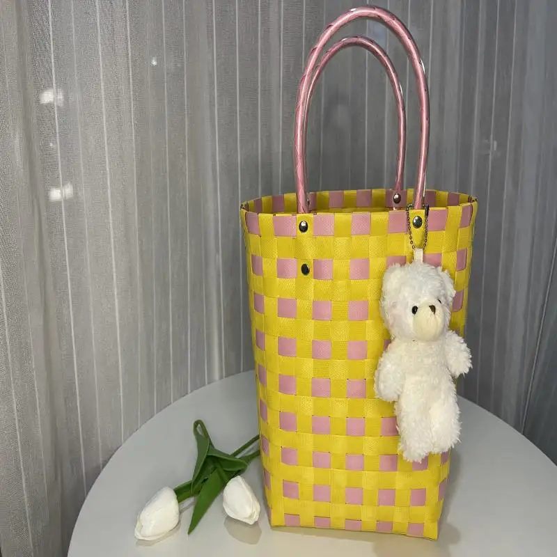 Плетеные вручную корзины из ротанга соломенная плетеная корзина травы