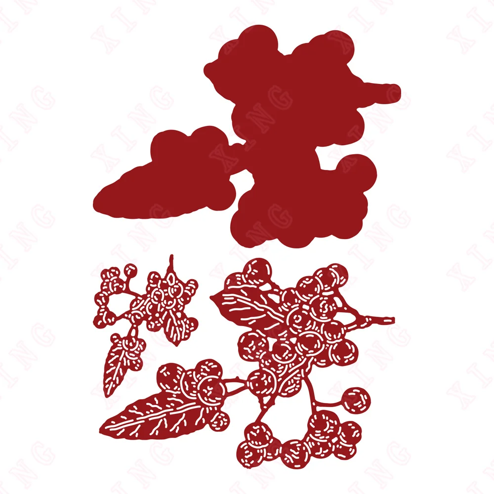 

2022 Christmas Arrival New Metal Cutting Dies Scrapbook Album Decoration Embossing Mold Diy Handmade Craft Berry Delight Die Set