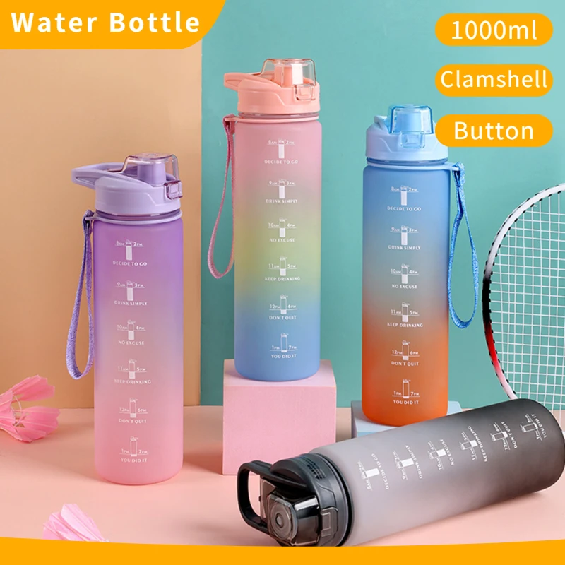 

Бутылка для воды из тритана, 1000 мл, с соломинкой, без бисфенола А