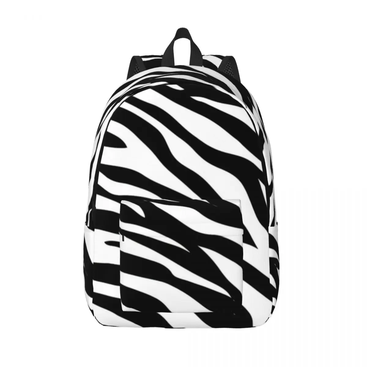 

Zebra Design Canvas Backpacks Black And White Stripes Camping Big Backpack Unique Bags