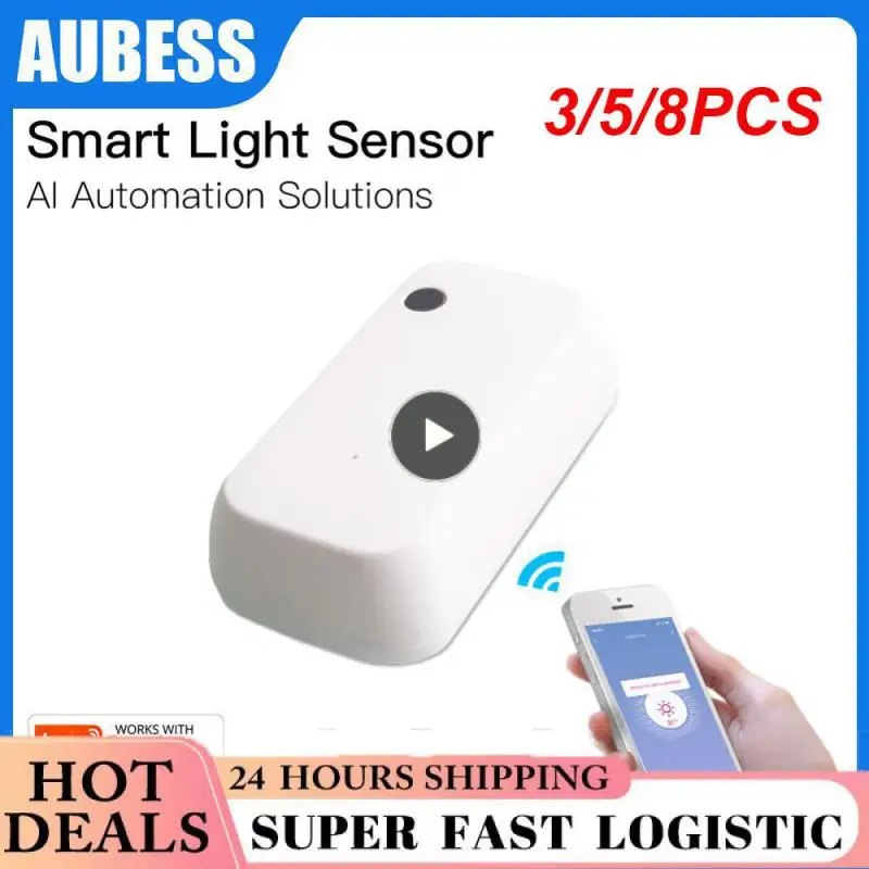 

3/5/8PCS Real-time Light Detector Smart Illuminance Sensor Tuya Smart Life Wifi Light Sensor Ai Automation Brightness Detector