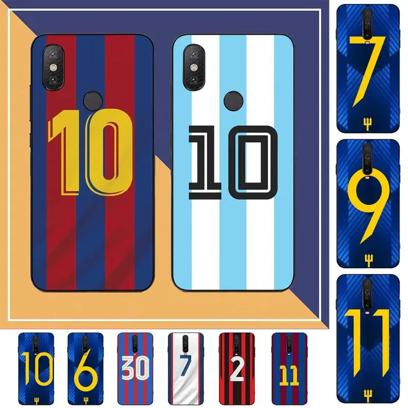 

FootBall Number 7 10 30 Phone Case for Redmi Note 8 7 9 4 6 pro max T X 5A 3 10 lite pro