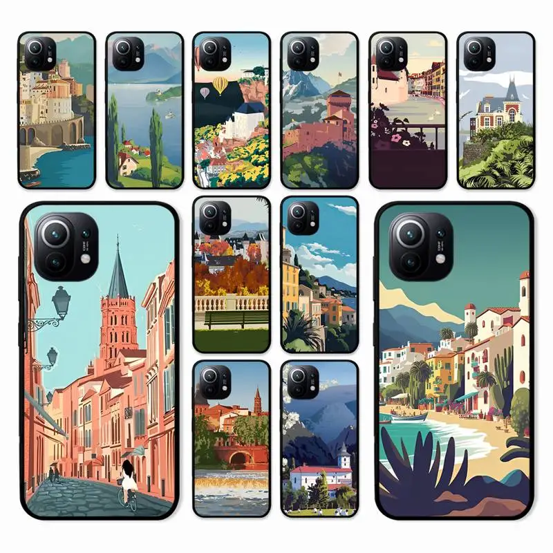 

World Travel Poster Print Vintage Phone Case For Xiaomi Mi Note 10 Pro 8 Lite 9 Se 10T 6X 6 5X 5 F1 Mix 2S Max 2 3 Cover