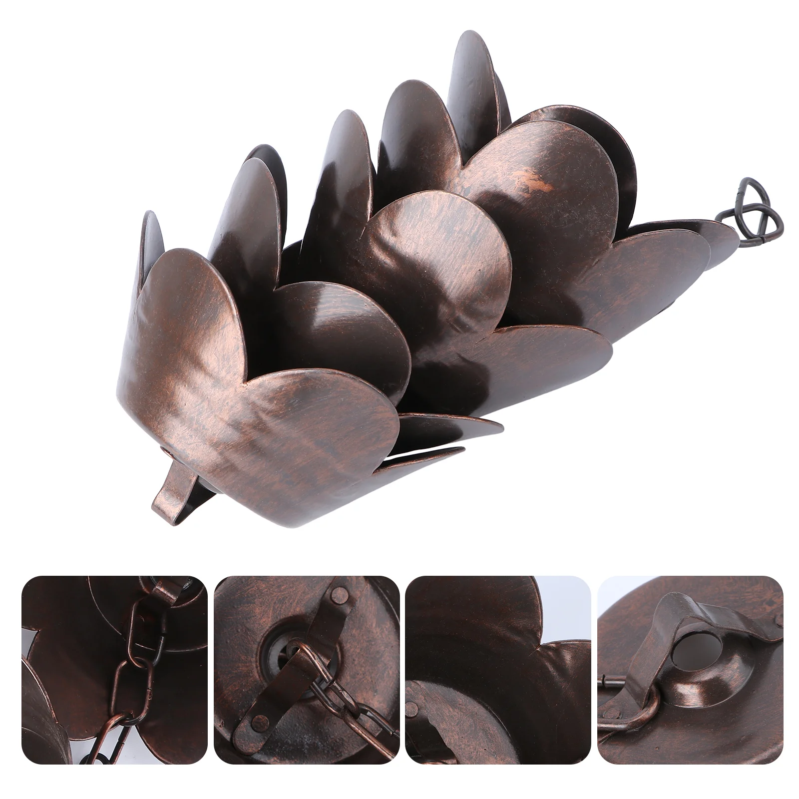

Stainless Steel Rain Chain Petal Shape Rain Catcher For Downspout Divert Water From Home For Stunning