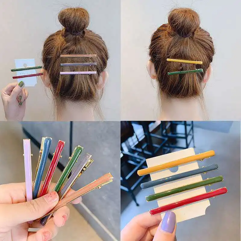 

Металлическая боковая заколка, корейский стиль, «сделай сам», заколка для волос, 6 см, базовая заколка для волос, заколка для девочек, конфетные цвета, украшение, женские аксессуары