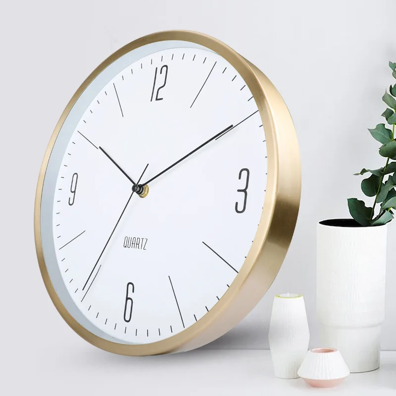 

Wall Hanging Wall Clock Modern Design Home 12 Inches Living Room Nordic Style Simple No Punching Silent Sweep Decor Clocks
