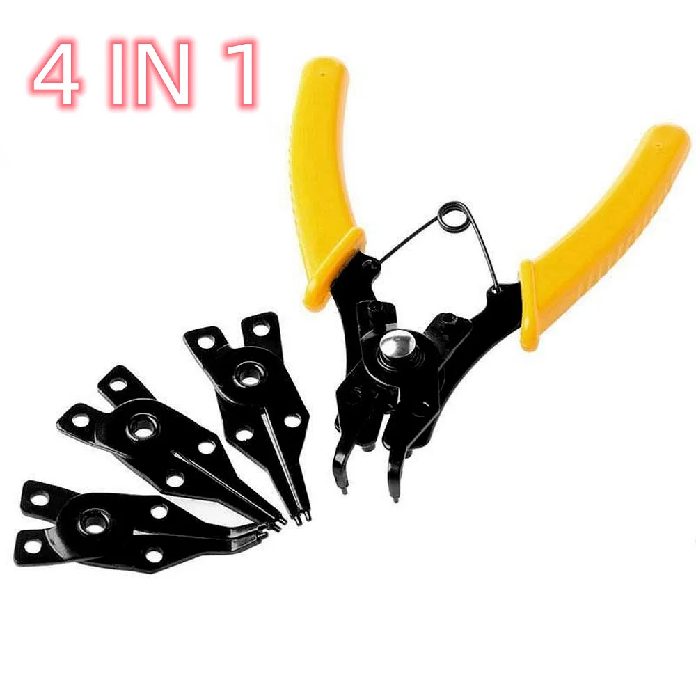 

4 IN 1 Multifunctional Snap Ring Pliers Multi Tools Multi Crimp Tool Internal External Ring Remover Retaining Circlip Pliers