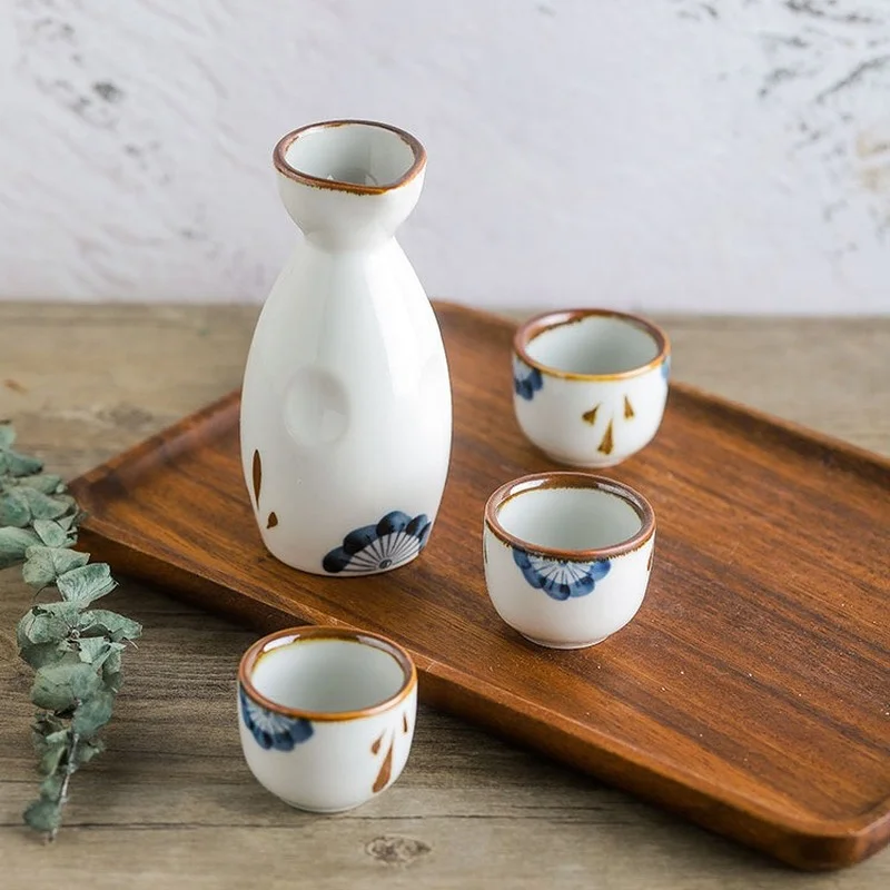 

White Ceramics Nsulated Wine Accessories Set Insulated Rice Wine Accessories Set Sake Decantador Vino Household Drink Bar JD50JJ